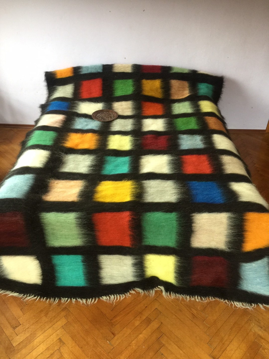 Made in Ukraine Fluffy Wool Blanket/duvet Black