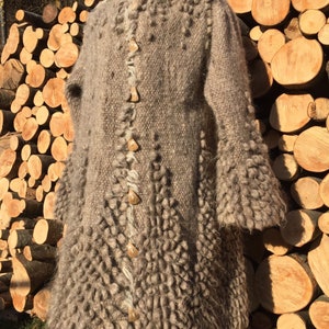 White coat/winter coat/organic wool coat/womens coat/wool sweater/soft white jacket/Ukrainian crafts/woven coat/felted clothing image 8