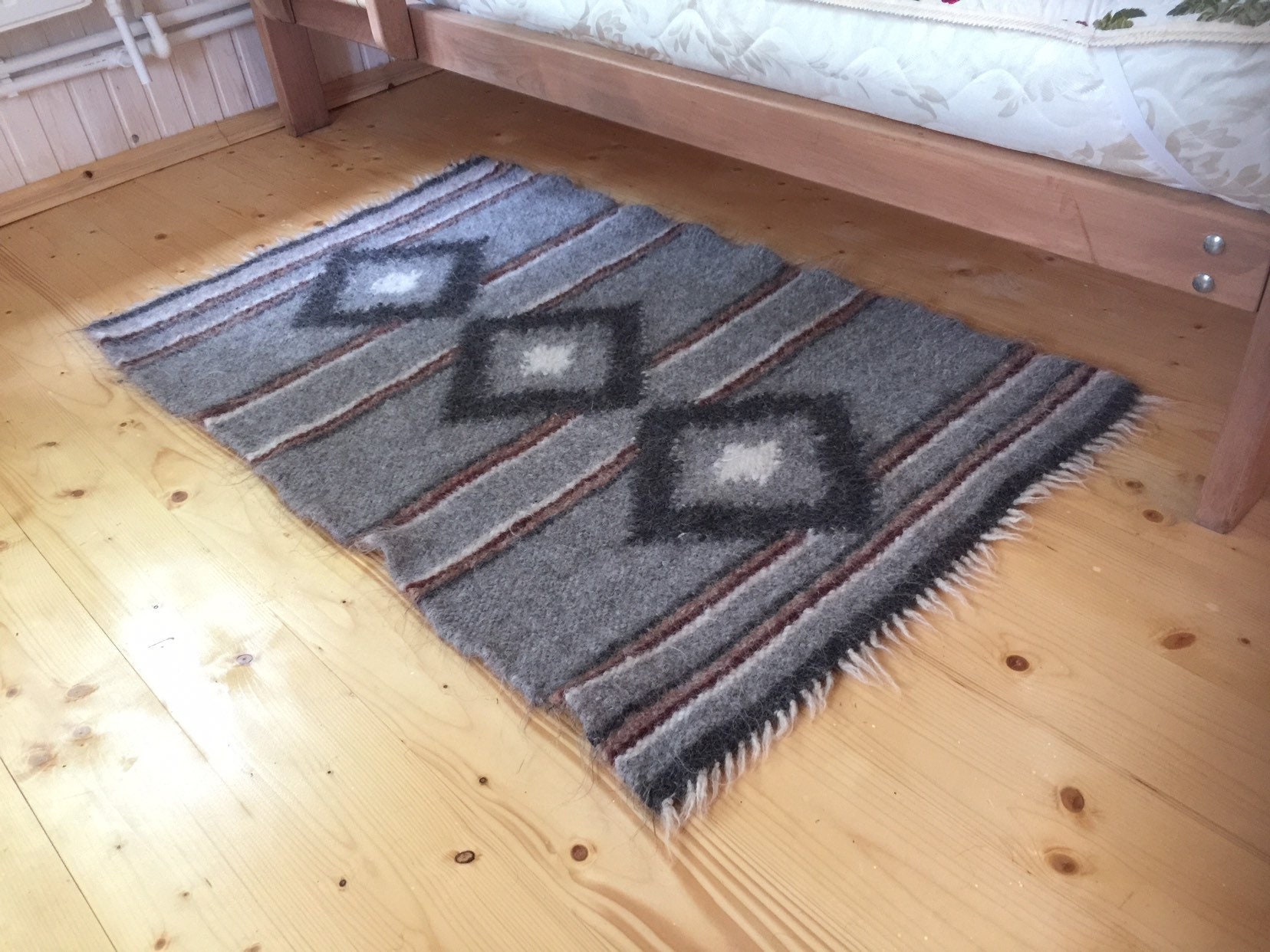 Gray Felted Carpet Bedding Carpet Throw Carpet in Corridor Etsy