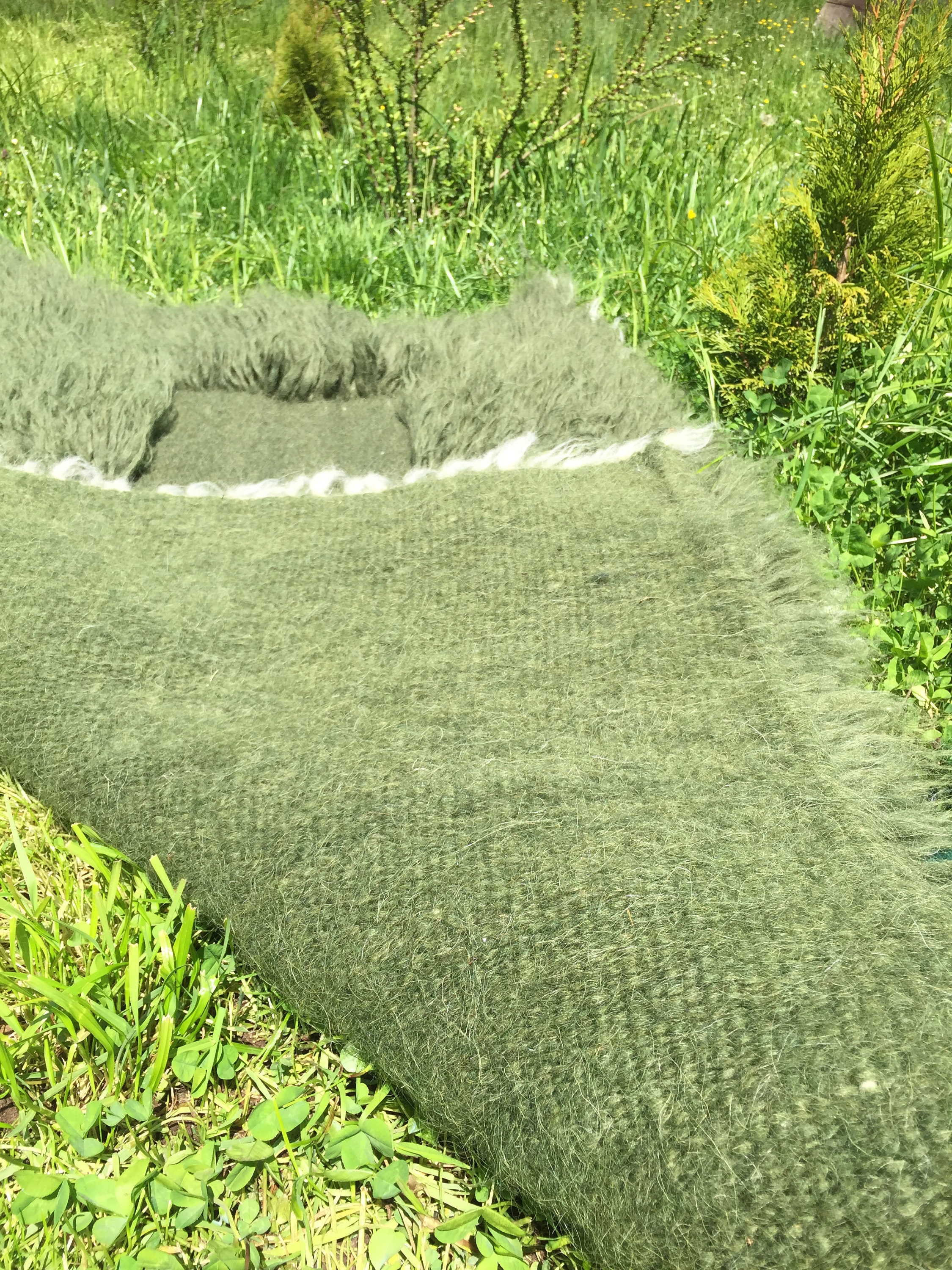 Green Fluffy Rug/fireside Rug/throw Blanket/woven Wool Etsy