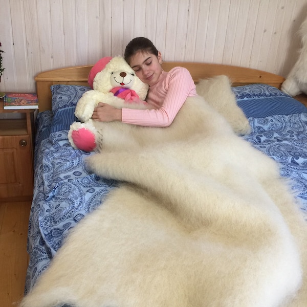 Cozy Soft blanket/baby white blanket/organic woven blanket/hand woven bed cover/gift for children/soft warm throw blanket/Ukrainian crafts