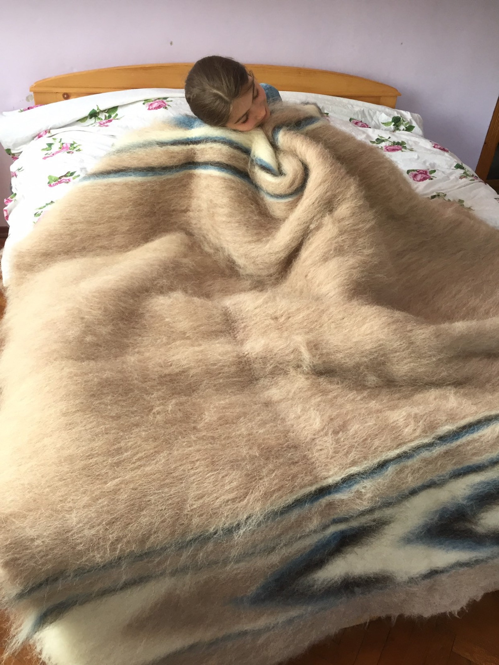 Wool Blanket King Size Carpet Natural Coverage Beige Queen Etsy