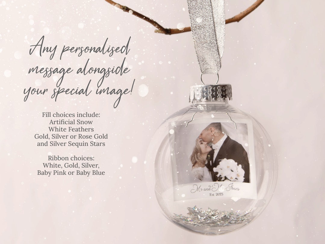 Personalised Photo Bauble Christmas Tree Ornament Memorial Etsy UK