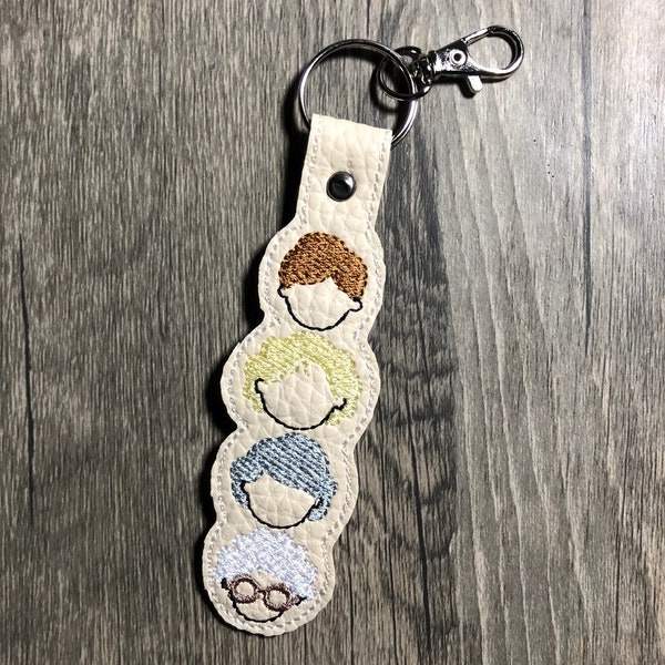 Golden Girls Key Chain, Golden Girls Key Fobs, Fab Four Golden Girls, Golden Girls Bag Tag, Fab Four Golden Girls Key Chain Set