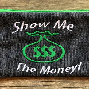 Bolsa con cremallera "Muéstrame el dinero", bolsa "Muéstrame el dinero", bolsa para bingo, bolsa con cremallera para el juego de cartas "Muéstrame el dinero"