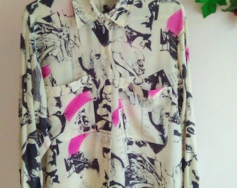 Vintage Very Rare Escada by Margaretha Ley silk blouse. Size 38/M. 100% silk.