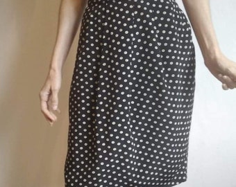 Vintage, Skirt Laurel Escada, polka dots, 100% silk, size 44/ L.