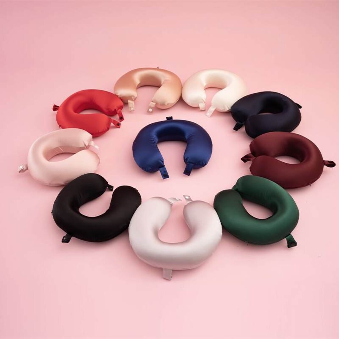 100 19 Momme Mulberry Black Silk Travel Neck Pillow With Etsy