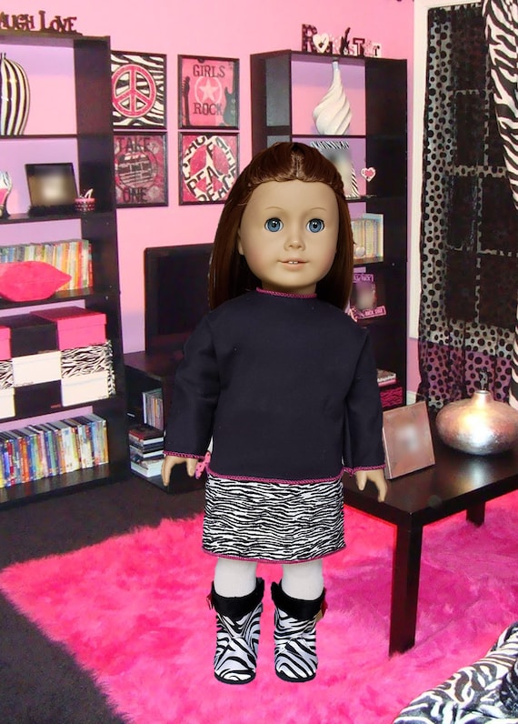 Zebra Striped Boots For 18” American Girl Doll Clothes