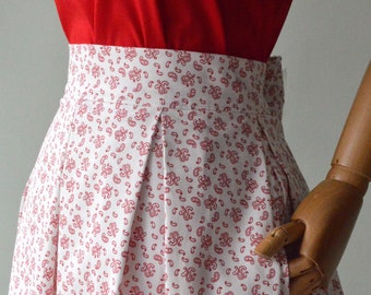 Woman skirt. LA NORMANDIE women's pleated skirt in pure cotton with paisley pattern. Summer skirt, elegant skirt, maxi skirt