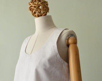 RIGATINO Light beige and white STRIPED cotton TOP. Round neck, can be coordinated with a lightweight striped cotton bomber jacket.