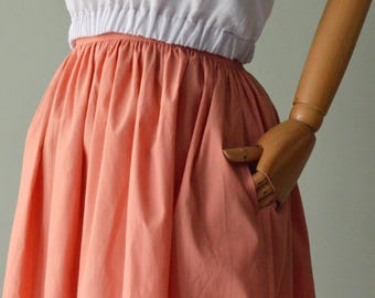 NUVOLA PESCO skirt, gathered skirt, in pure printed cotton. Romantic flower design, elegant skirt, cotton skirt, maxi skirt.