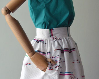 LIMITED EDITION - Pre-order,  1 pieces! ABSTRACT skirt in pure micro quilted cotton. Gathered skirt. Summer skirt, maxi skirt, with pockets