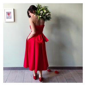 NO DRESS, SKIRT red, pleated skirt, with o without bow! You can choose separate sizes and make your own dress!!!