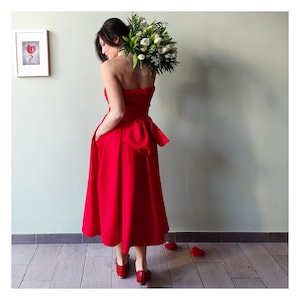 NO DRESS, SKIRT red, pleated skirt, with o without bow! You can choose separate sizes and make your own dress!!!