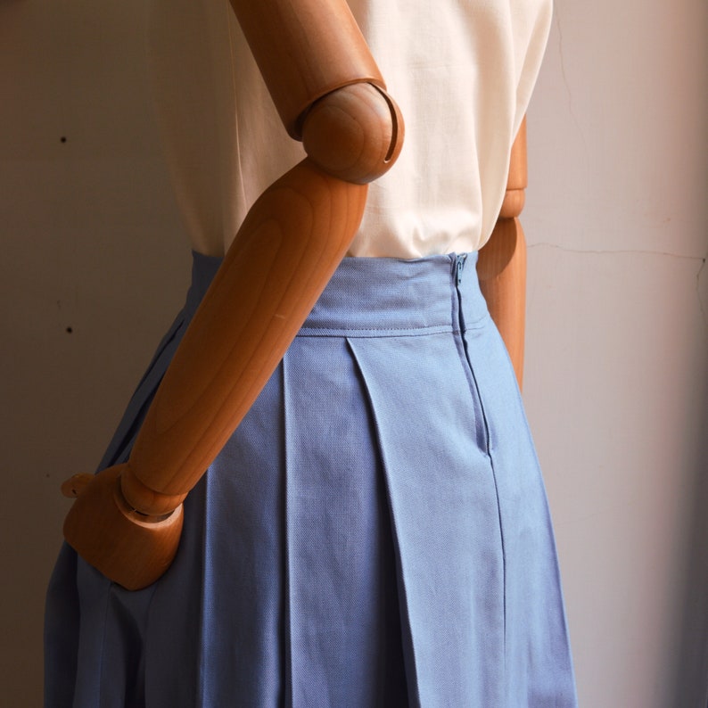 cotton skirt elegant skirt Women/'s pleated skirt in pure solid light blue cotton.FUTURA skirt,Stylized flowers design,summer maxi skirt