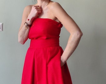 NO DRESS red, TOP, strapless corset You can choose separate sizes and make your own dress!!!