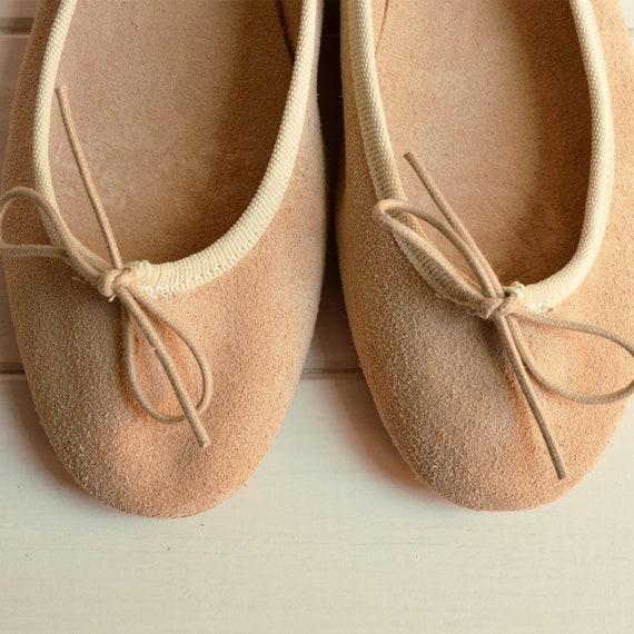 tan suede ballet flats