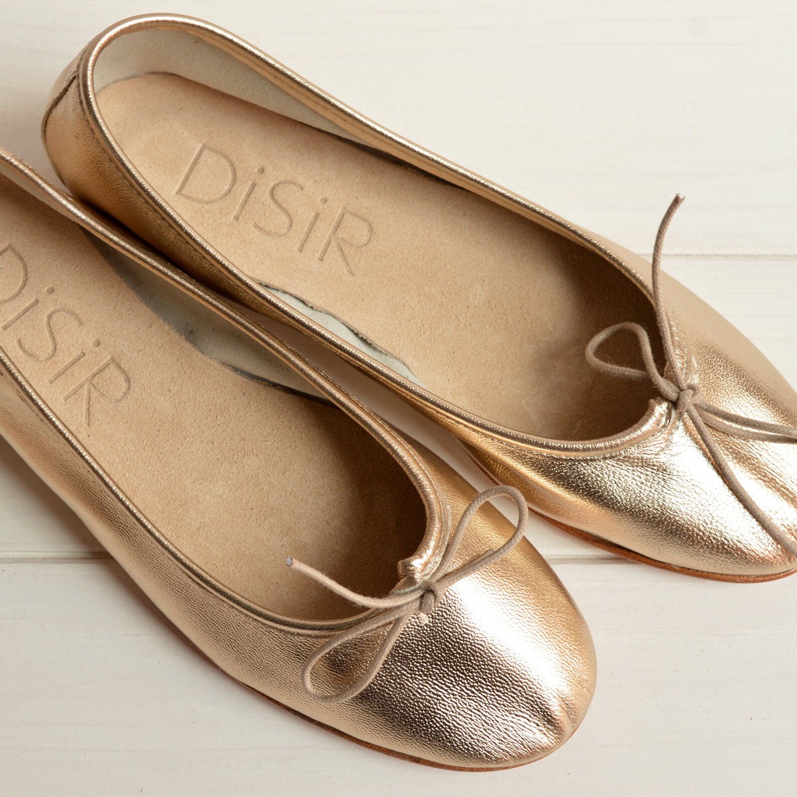 gold foldable ballet flats