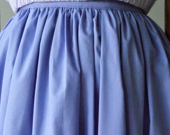LAVENDER  cloud  skirt, gathered skirt, in pure cotton, solid color. Elegant skirt, cotton skirt, maxi skirt.