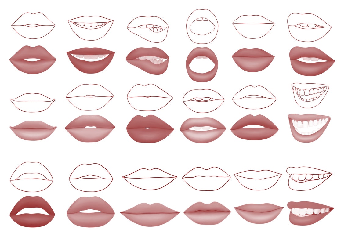Procreate Lips Brushes, Procreate Realistic Lip, Procreate Brushes