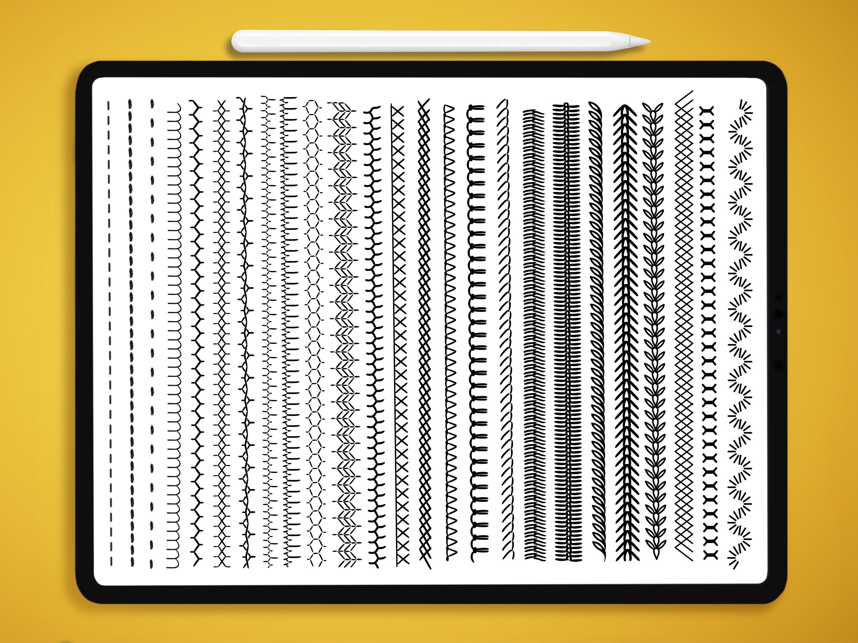 Procreate Stitch Brushes, Procreate Cloth Design, Procreate Stitches