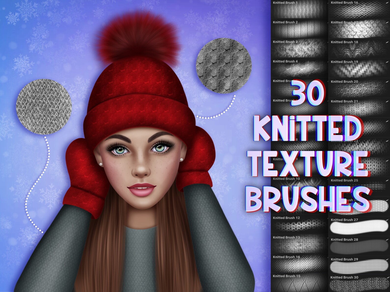 Procreate Knitted Brushes, Knit Brush, Procreate Textile, Procreate
