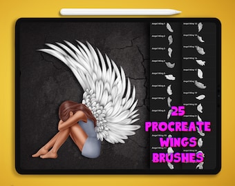 Procreate wings stamps, Procraete angel wing