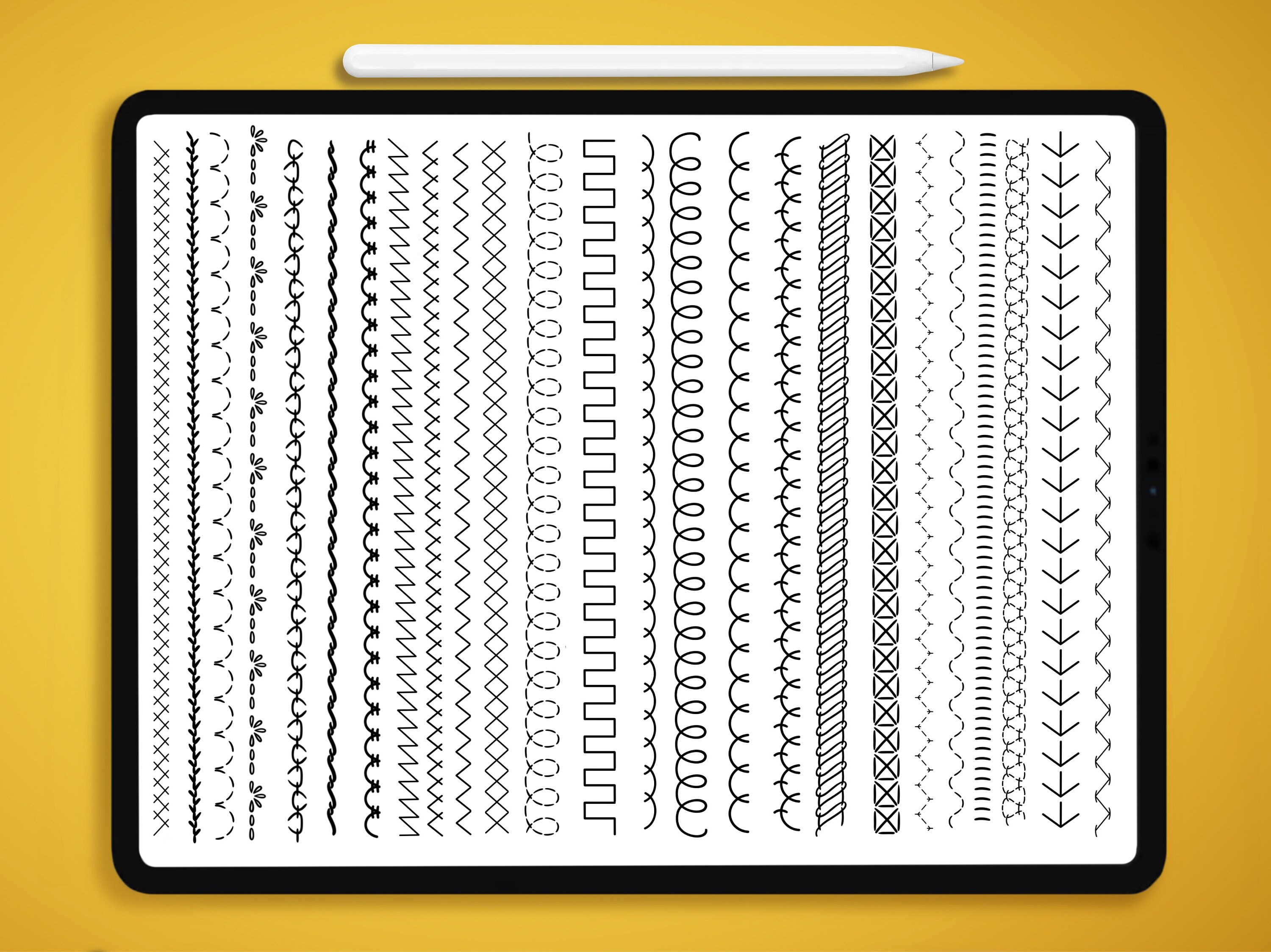Procreate Stitch Brushes, Procreate Cloth Design, Procreate Stitches