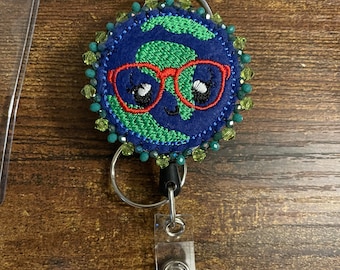 Beaded Badge Reel, Indigenous Beadwork, Nurse ID Holder