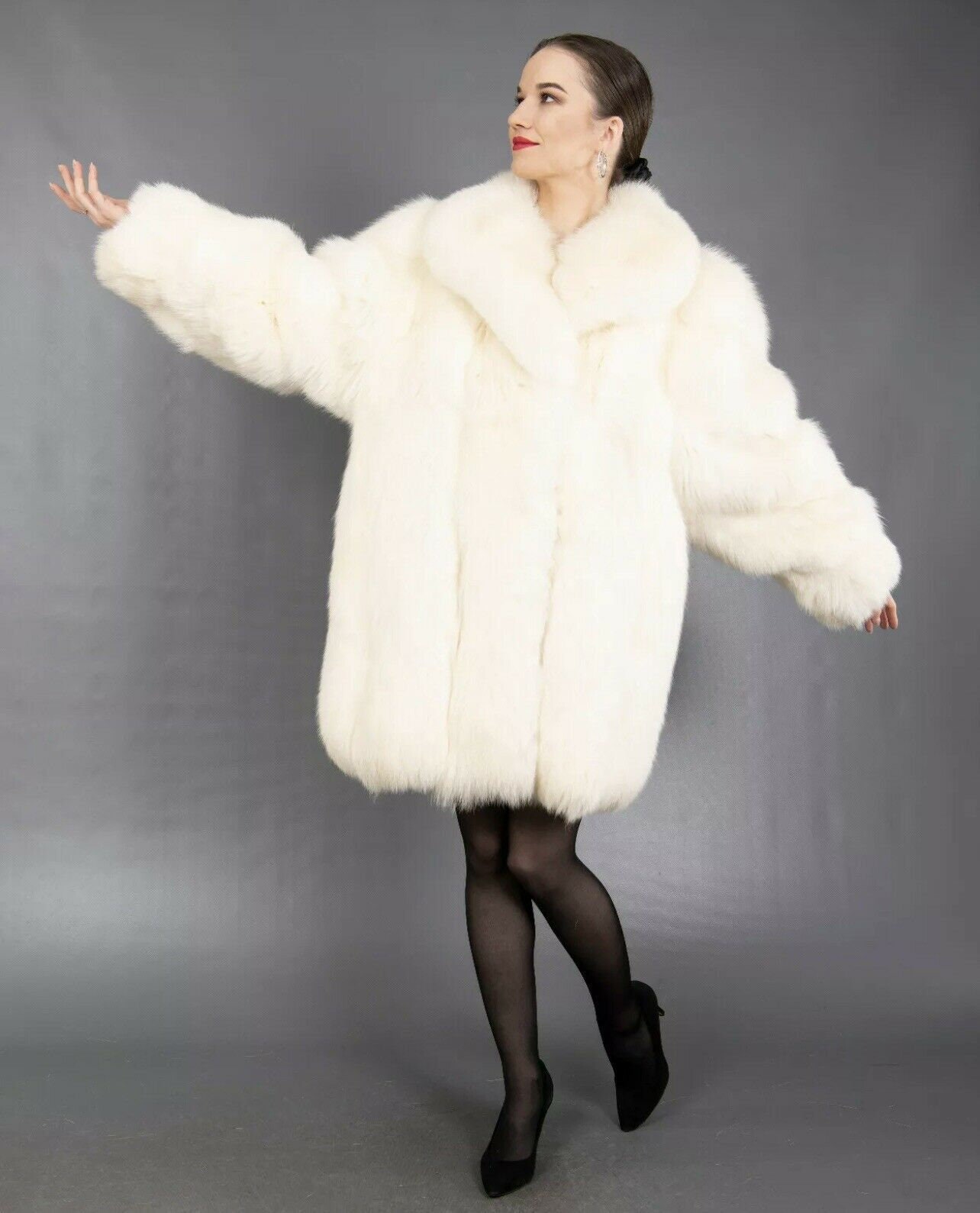 1598 Glamorous Real Blue Fox Fur Coat Luxury Fur Jacket | Etsy
