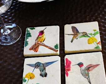 Hummingbird Coasters, Set of 4