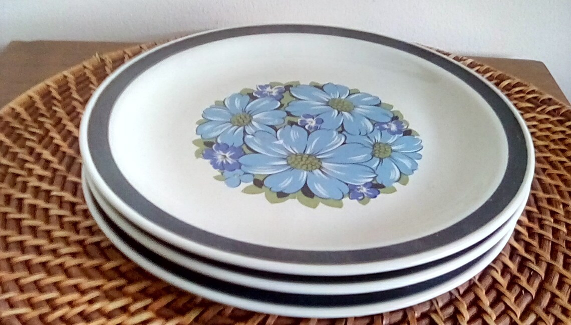 Vintage Designer's Collection Stoneware Japan Blue Shasta Etsy
