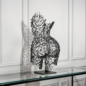 Lace Metal Female Buttocks Sculpture - Contemporary Elegance, Artistic Home Deco