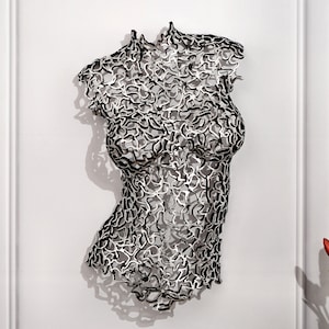 Lace Metal Art Female Torso Sculpture - Handmade Wall Decor