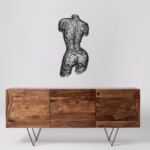 Unique Handcrafted Sculpture: Abstract Human Torso, Polished Metal Artwork for Modern Interiors, Exclusive Home Decor Piece image 6