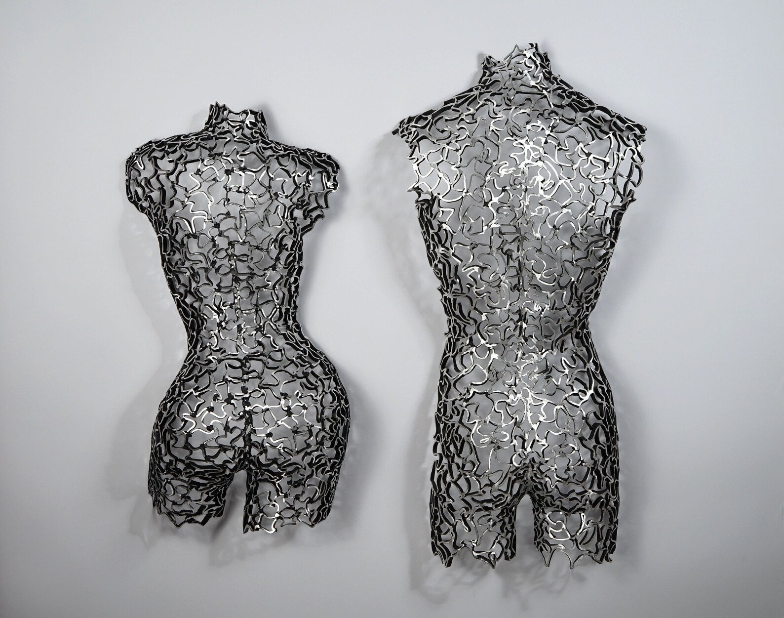 Life Size Wall Art Sculpture Woman Man Torso / Silver Etsy