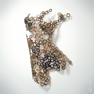 Female Torso Wall Sculpture - Welded Stainless Steel Washer Art &quot;Cleo&quot;