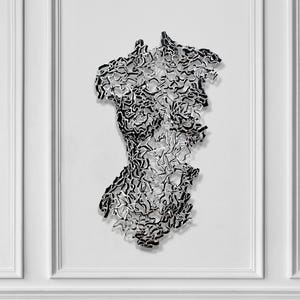 Lace Metal Wall Art Sculpture – Handcrafted Modern Artwork - Abstract Female Torso