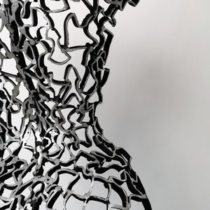Viool Ineengestrengelde reflecties: handgemaakt metalen vrouwelijke rugsculptuur afbeelding 5