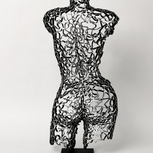 Viol Entwined Reflections: Handcrafted Metal Female Back Sculpture image 6