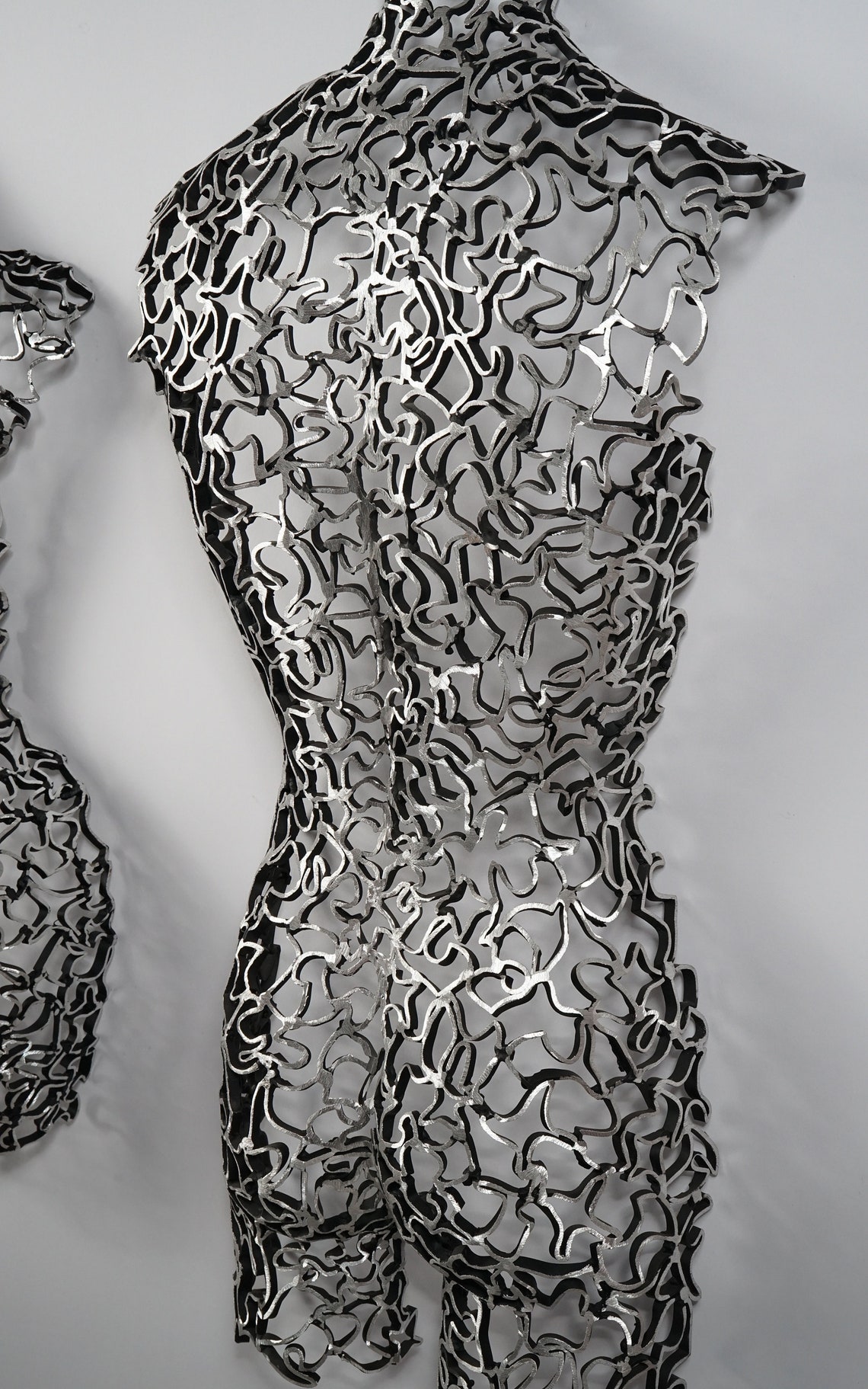Life Size Wall Art Sculpture Woman Man Torso / Silver Etsy