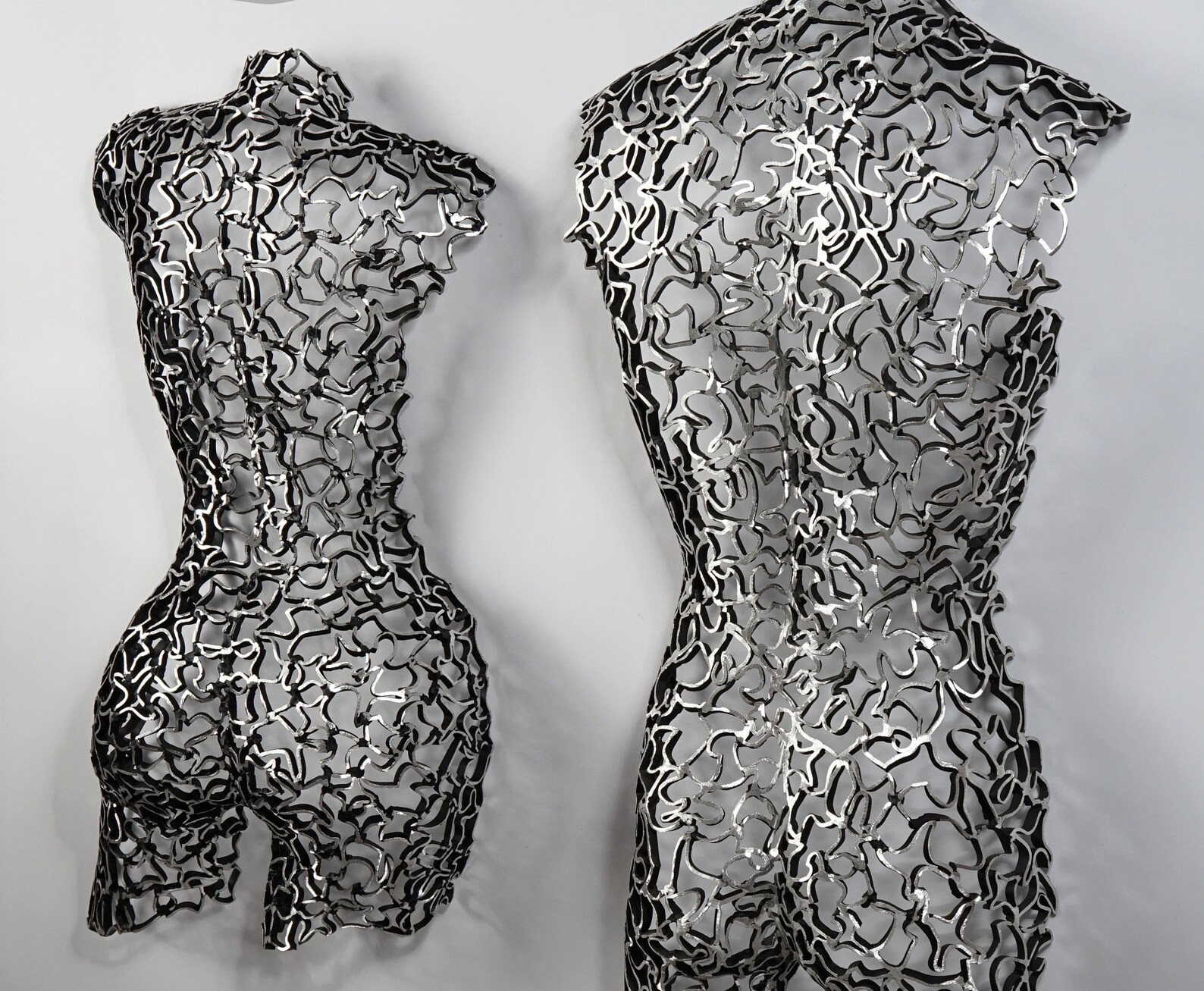 Life Size Wall Art Sculpture Woman Man Torso / Silver Etsy