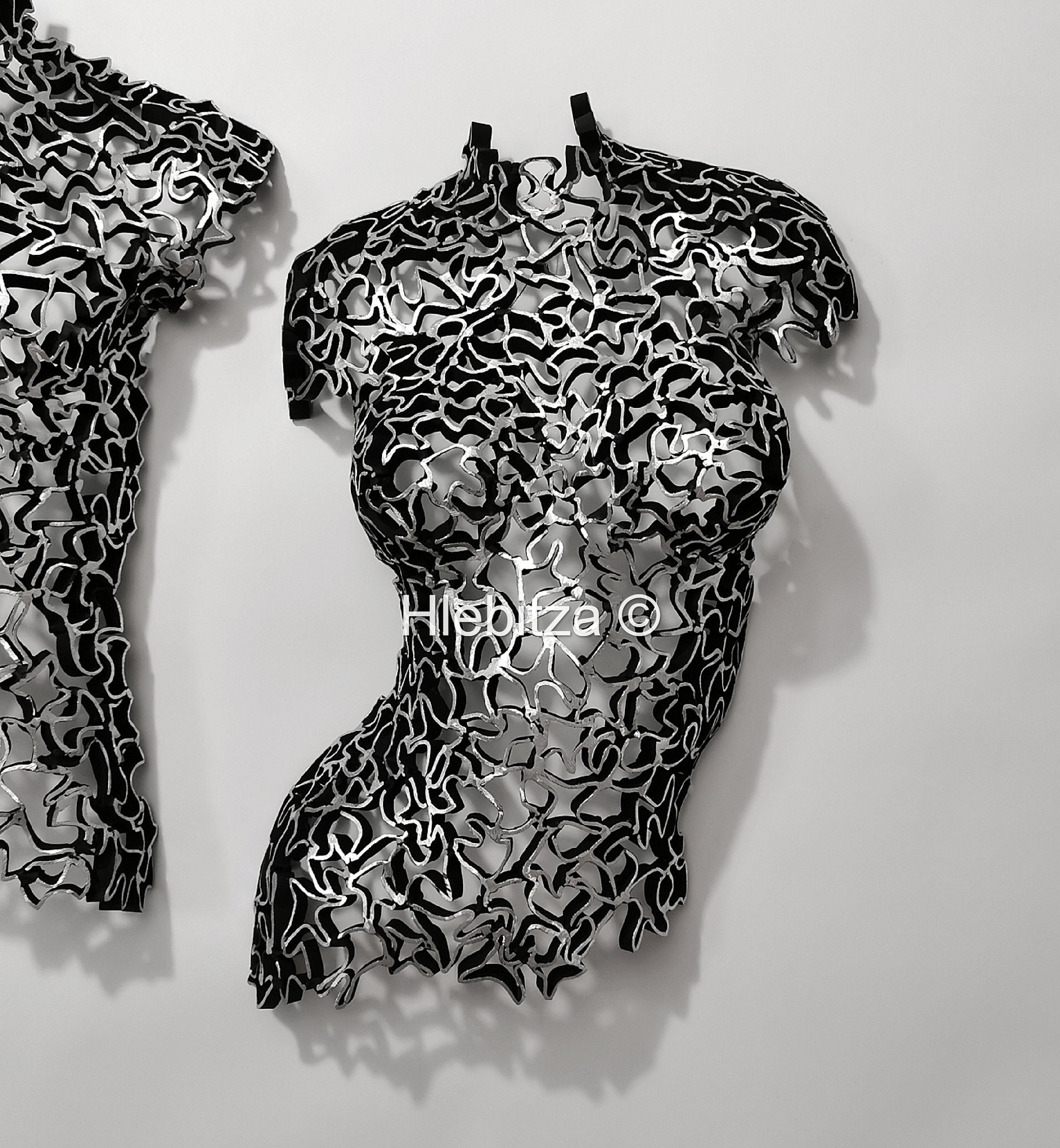 Life Size Wall Art Sculpture Woman Man Torso / Metal Silver Etsy