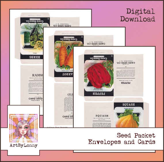 DIGITAL Seed Packets Envelopes & Cards 