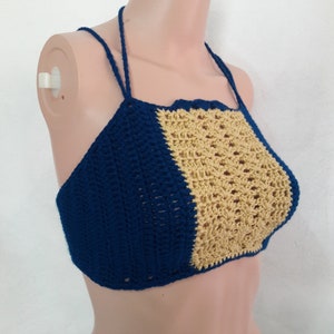 The Shelly Belly Halter Crop Top Crochet Pattern small - Etsy