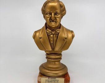 Vintage buste van de Italiaanse componist G. Rossini op marmeren voetstuk