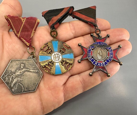 Médaille allemande de cyclisme vintage, commémorative, objet de