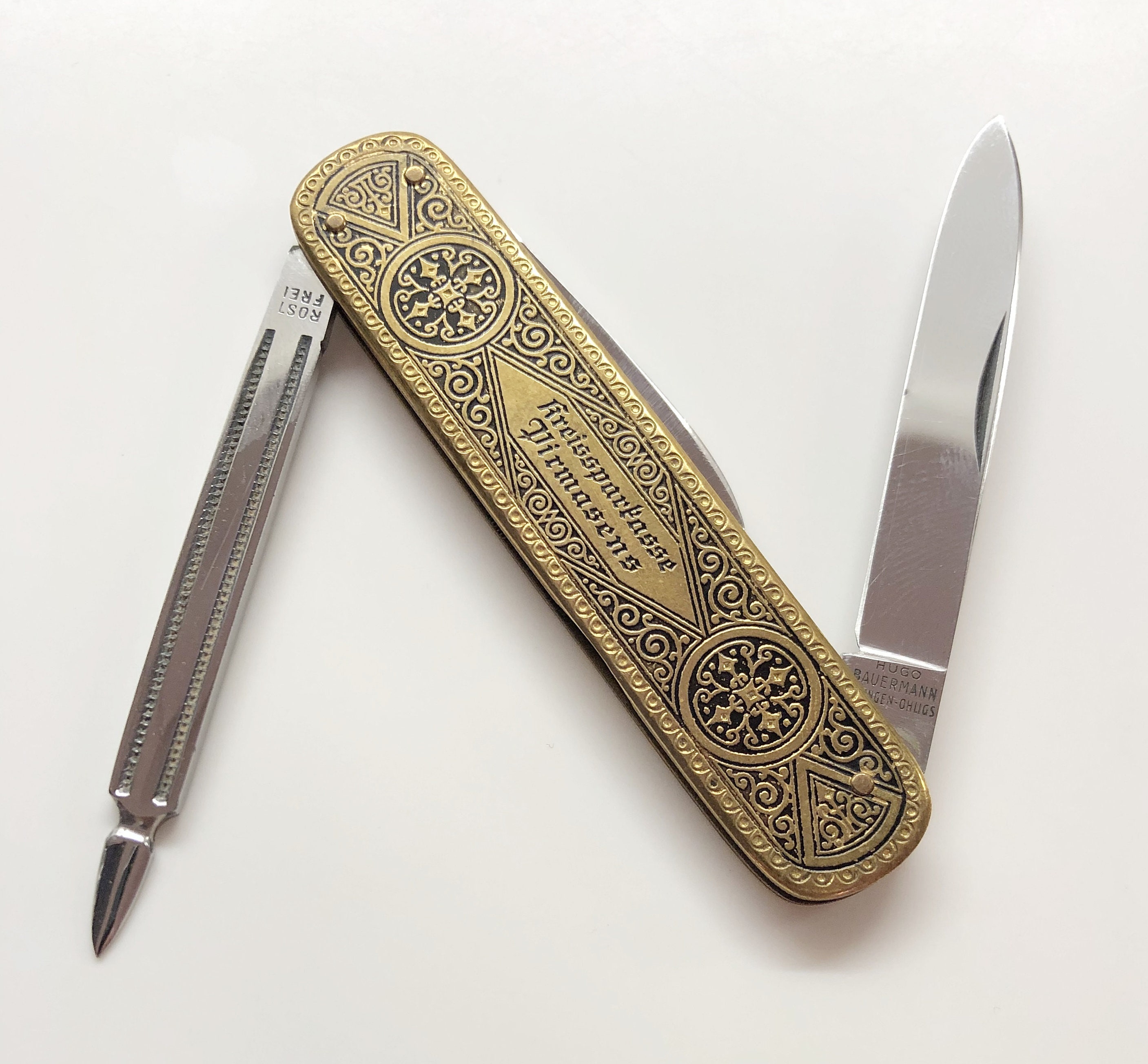 Vintage German Pocket Knife Hugo Bauermann Folding Knife Etsy