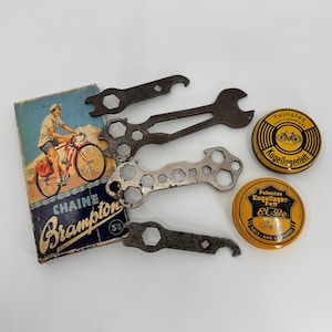 Antique Bicycle Tools & Boxes, 2x Original Vintage Torpedo Bicycle Tool Universal Key